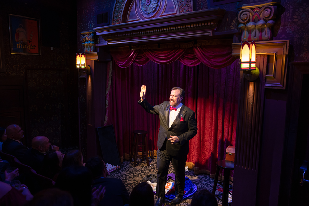 Matt Donnelly in the Parlour at the Magic Castle